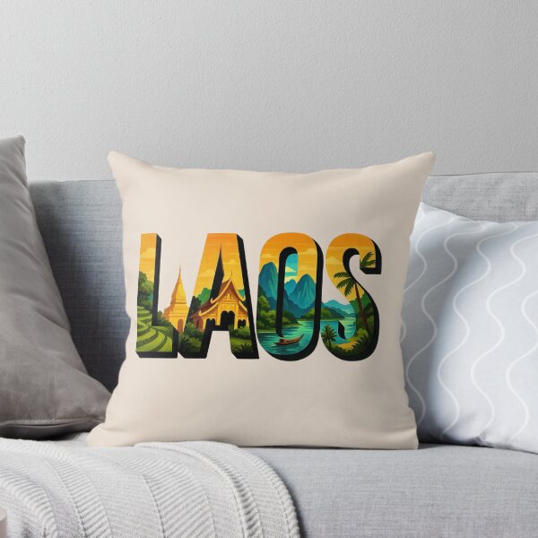 Item preview, Laos - Mountains, Temples & Mekong River designed and sold by Myra365Art.