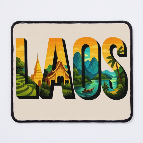 Item preview, Laos - Mountains, Temples & Mekong River designed and sold by Myra365Art.