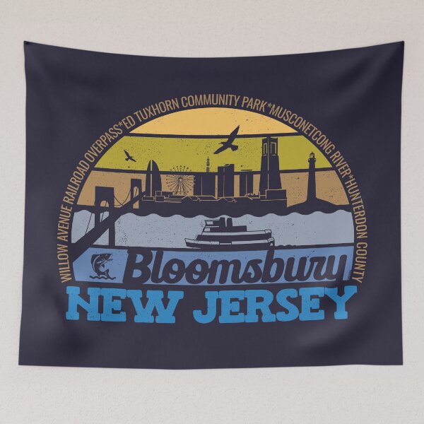 Item preview, Bloomsbury New Jersey Sunset Retro Vintage Local Pride Logo designed and sold by CRHPOD20.