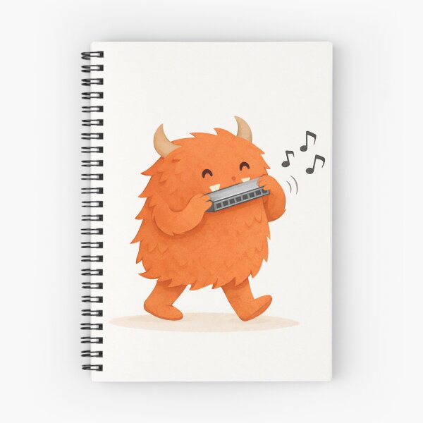 Item preview, Cute Harmonica Monster Illustration – Whimsical Orange Character Art designed and sold by DrizzyV.