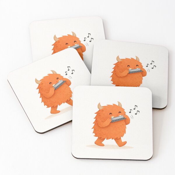 Item preview, Cute Harmonica Monster Illustration – Whimsical Orange Character Art designed and sold by DrizzyV.