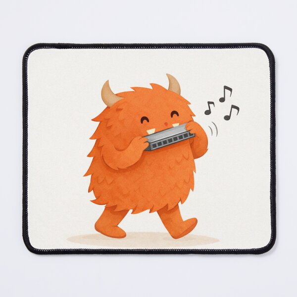 Item preview, Cute Harmonica Monster Illustration – Whimsical Orange Character Art designed and sold by DrizzyV.
