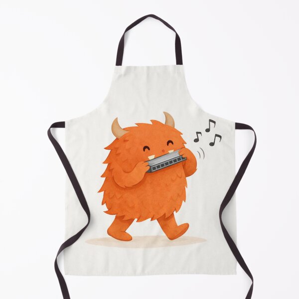 Item preview, Cute Harmonica Monster Illustration – Whimsical Orange Character Art designed and sold by DrizzyV.