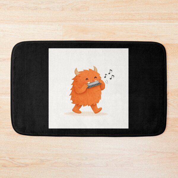 Item preview, Cute Harmonica Monster Illustration – Whimsical Orange Character Art designed and sold by DrizzyV.