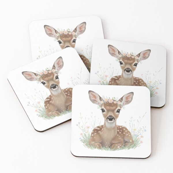 Item preview, Spring Baby Deer with Flower Crown designed and sold by HumTumMe.