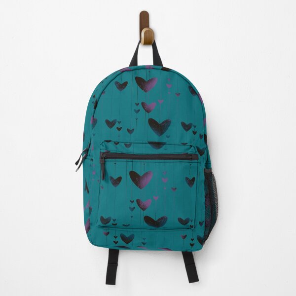 Item preview, Teal Hanging Hearts Pattern - Romantic Speckled Mobile Seamless designed and sold by TheArtOfTreble.