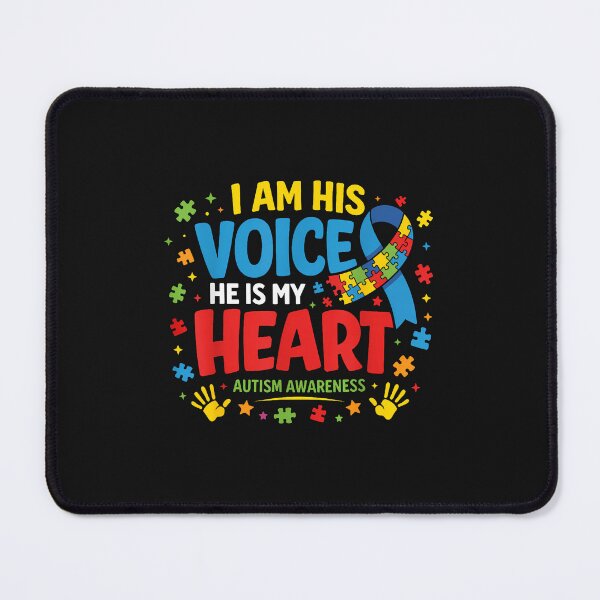 Item preview, Autism Mom Awareness I Am His Voice He Is My Heart Ribbon designed and sold by Trungles-tee.