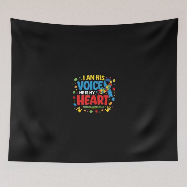 Item preview, Autism Mom Awareness I Am His Voice He Is My Heart Ribbon designed and sold by Trungles-tee.
