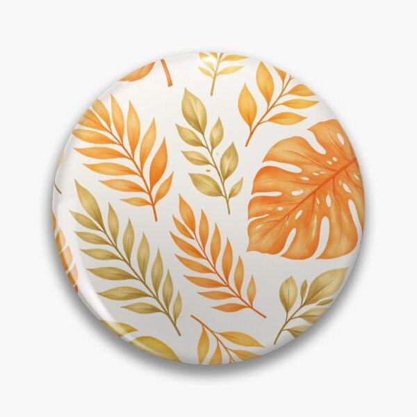 Item preview, Tropical Leaf Pattern – Warm Orange Botanical Seamless Design designed and sold by DrizzyV.