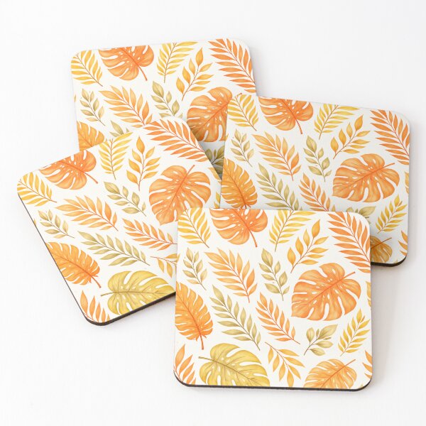 Item preview, Tropical Leaf Pattern – Warm Orange Botanical Seamless Design designed and sold by DrizzyV.