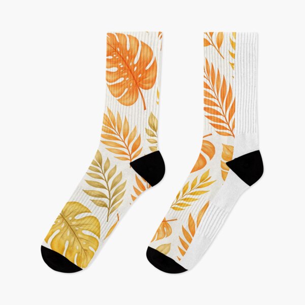 Item preview, Tropical Leaf Pattern – Warm Orange Botanical Seamless Design designed and sold by DrizzyV.