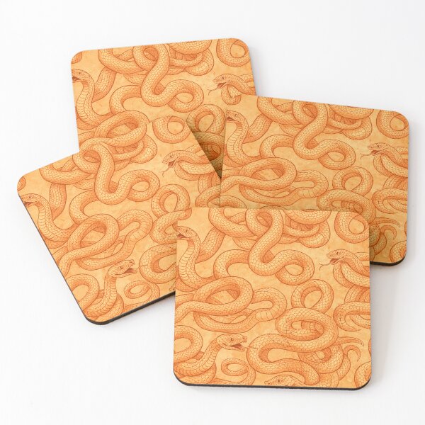 Item preview, Snake Pattern Illustration – Vintage Orange Reptile Design designed and sold by DrizzyV.