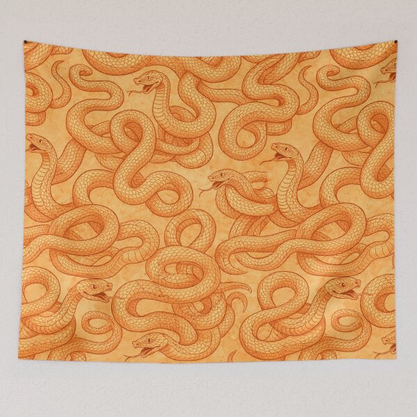 Item preview, Snake Pattern Illustration – Vintage Orange Reptile Design designed and sold by DrizzyV.