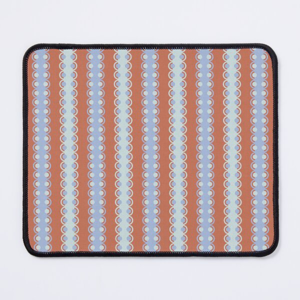 Item preview, Preppy Coquette scallop ribbon stripe blue terracotta designed and sold by FrancesPoff.
