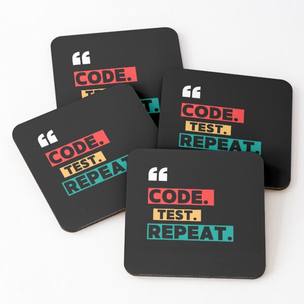 Item preview, Code Test Repeat Programmer Sticker designed and sold by CodeChai-Studio.