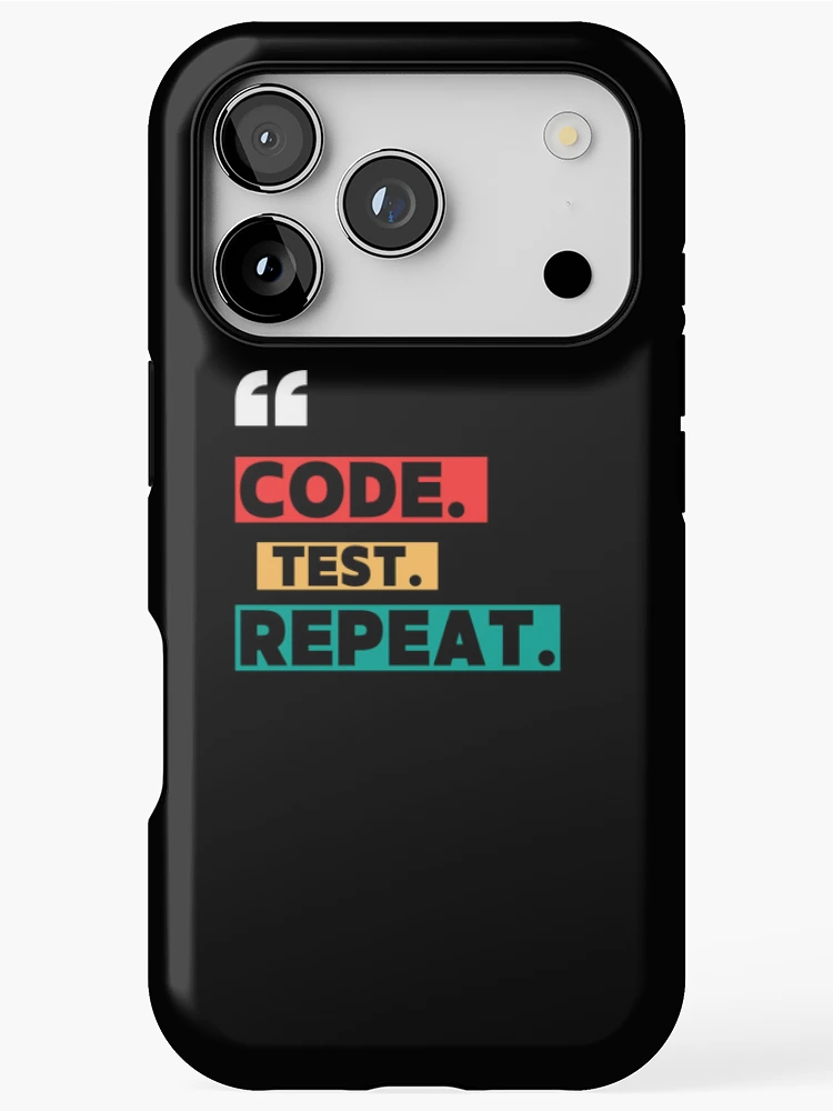 Thumbnail 1 of 4, iPhone Case, Code Test Repeat Programmer Sticker designed and sold by CodeChai-Studio.
