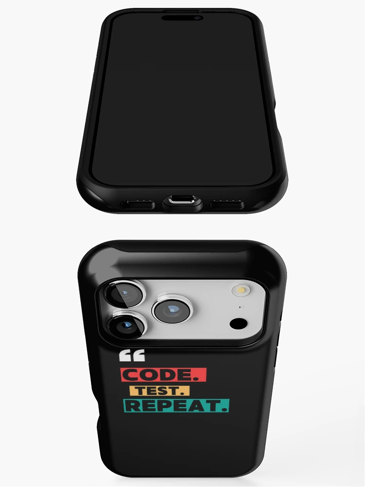 Thumbnail 3 of 4, iPhone Case, Code Test Repeat Programmer Sticker designed and sold by CodeChai-Studio.