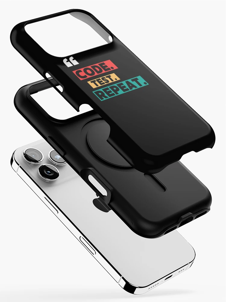 Thumbnail 2 of 4, iPhone Case, Code Test Repeat Programmer Sticker designed and sold by CodeChai-Studio.