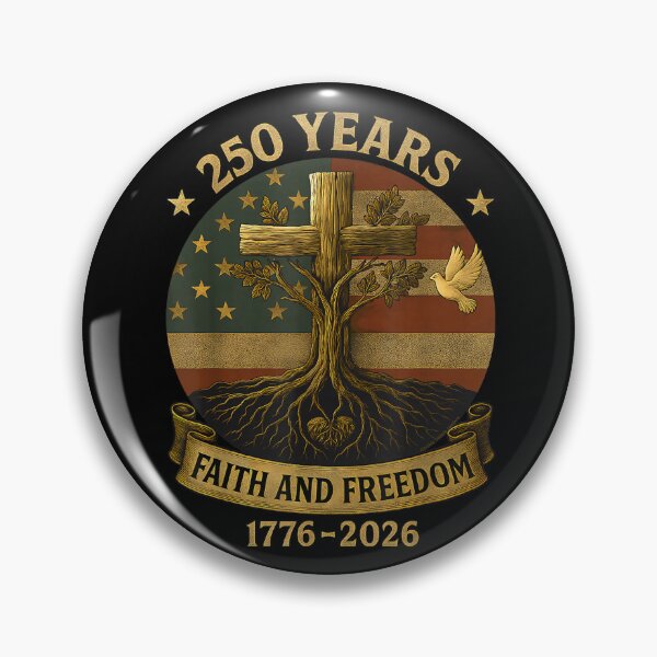 Item preview, Flag Cross Tree 250 Years Faith and Freedom 1776-2026, Dibble Dabble Designs 250th 4th of July designed and sold by moonboiuwu.