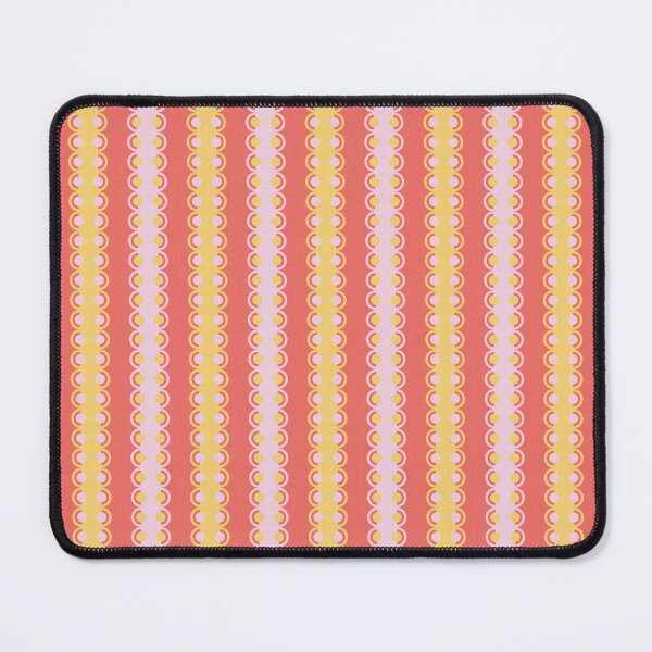 Item preview, Preppy Coquette scallop ribbon stripe coral pink yellow designed and sold by FrancesPoff.