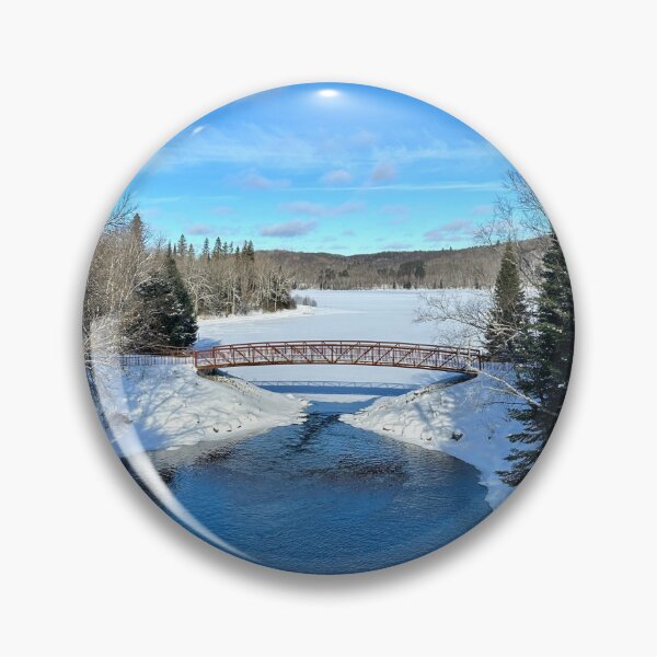 Item preview, Scenic Bridge and Lake in the Winter designed and sold by ClarissaFlora.