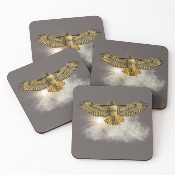 Item preview, Flying Red-tail Hawk in the Sun and Clouds designed and sold by Wild DeZigns .