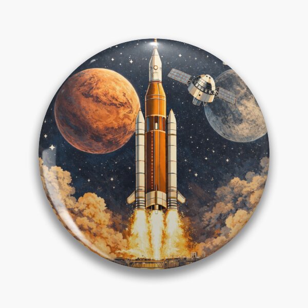 Item preview, Vintage Space Rocket Launch Poster – Deep Space Mission designed and sold by YBsahadow.