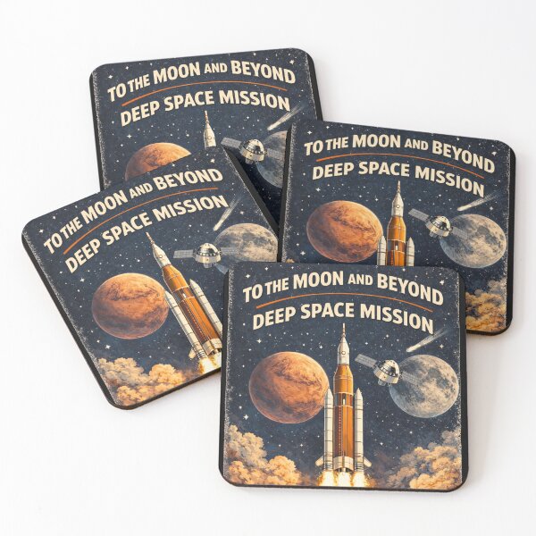 Item preview, Vintage Space Rocket Launch Poster – Deep Space Mission designed and sold by YBsahadow.