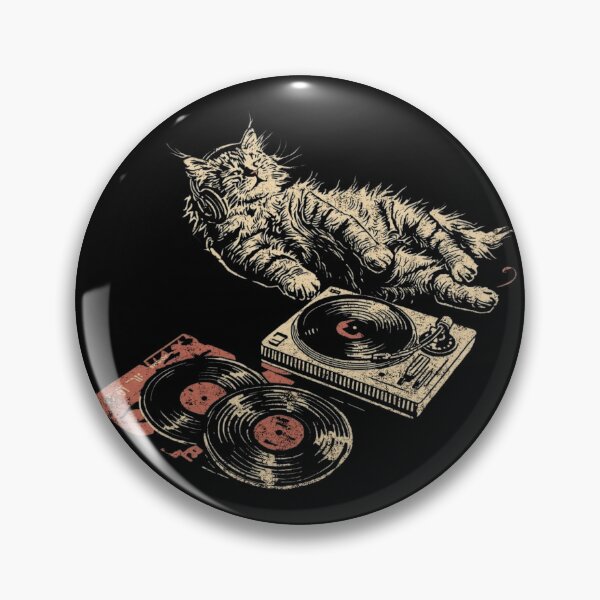 Artikelvorschau, Vintage Music Cat – Kopfhörer & Retro-Plattenspieler entworfen und verkauft von Nacho Average Designs.