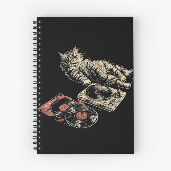 Item preview, Vintage Music Cat - Headphones & Retro Turntable designed and sold by Nacho Average Designs.