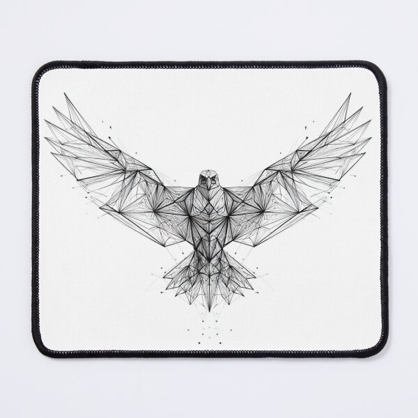 Item preview, Polygon Eagle Constellation Line Art | Geometric Black and White designed and sold by TypoArtPrints.