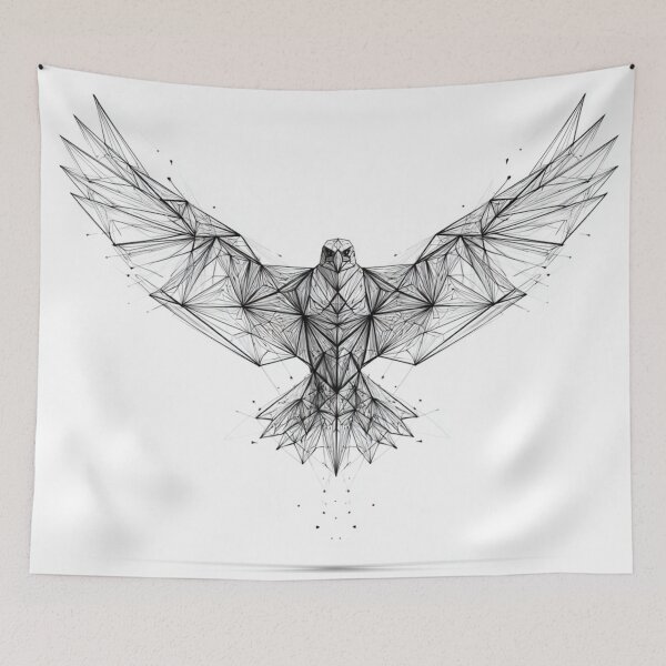 Item preview, Polygon Eagle Constellation Line Art | Geometric Black and White designed and sold by TypoArtPrints.