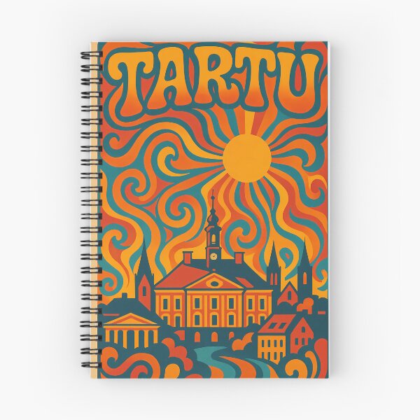 Item preview, Trippy Psychedelic Poster of Tartu | Neon University Skyline | Surreal Estonian Cityscape Art designed and sold by PaintedPixels01.