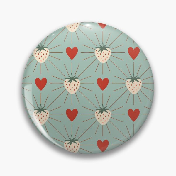 Item preview, Strawberry Heart Seamless Pattern, Retro Valentine Fruit Repeat Print, Cottagecore Cute Strawberry Design Kawaii Nursery designed and sold by FRH Design ⭐⭐⭐⭐⭐.