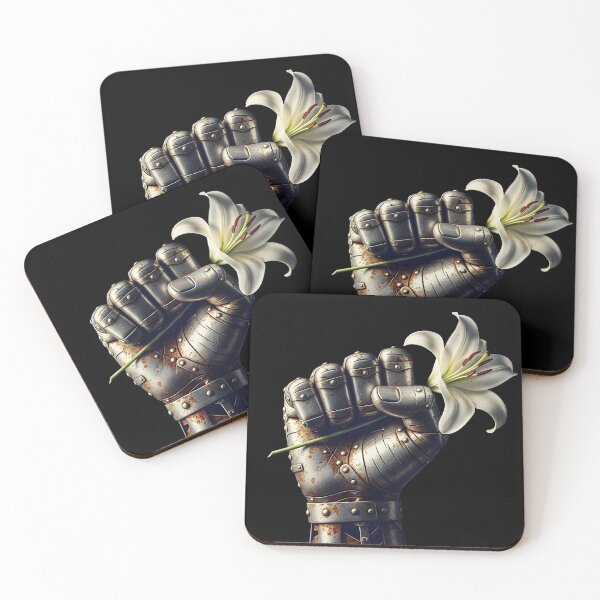 Item preview, Iron Resolve – Aesthetic Medieval Knight Holding a White Lily designed and sold by CrimsonChords.