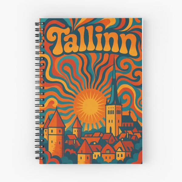 Item preview, Trippy Psychedelic Poster of Tallinn | Neon Medieval Skyline | Surreal Estonian Cityscape Art designed and sold by PaintedPixels01.