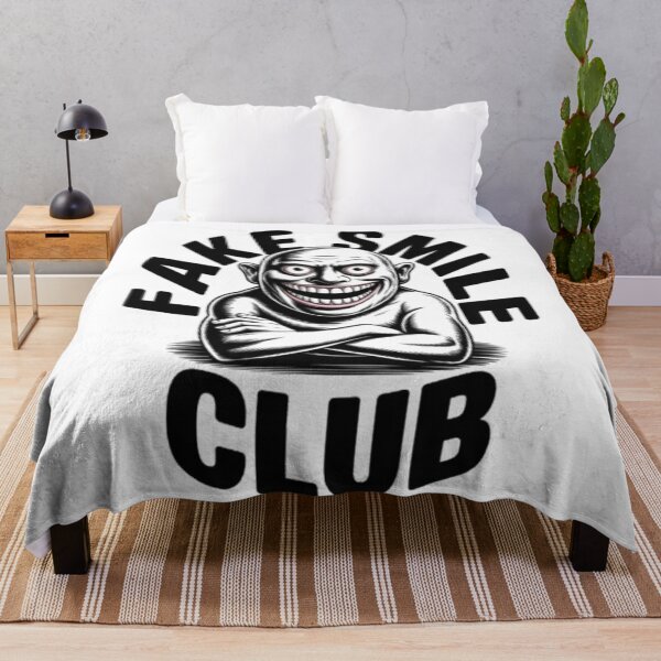 Item preview, Fake Smile Club – Dark Humor Streetwear Graphic designed and sold by NewUSShop.