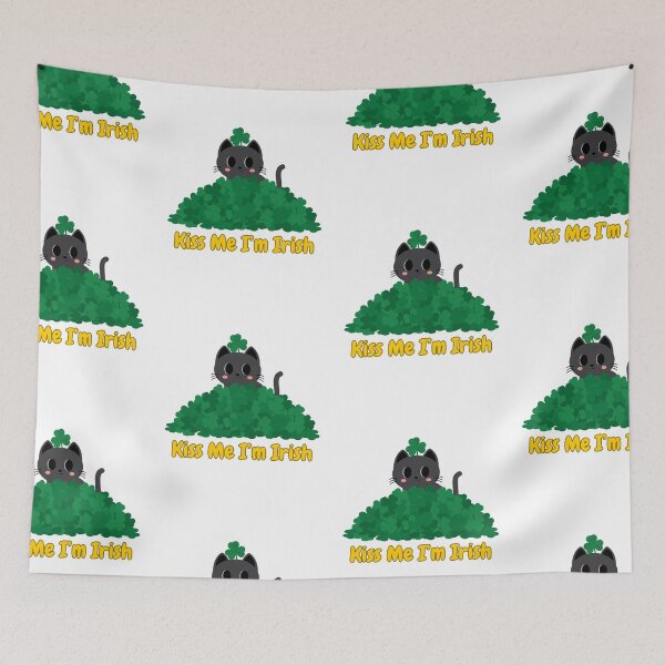 Item preview, Kiss Me, I’m Irish Cat for St. Patrick’s Day designed and sold by OmCollections.