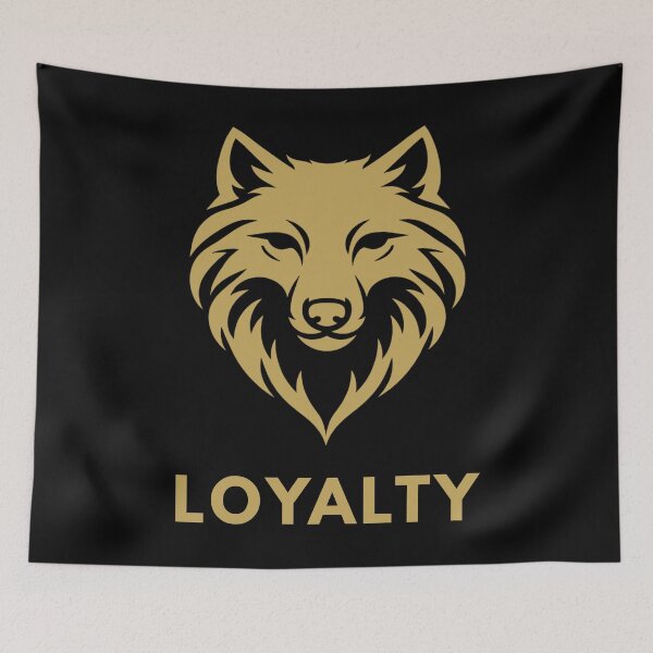 Item preview, Loyalty Wolf Symbol Minimal Gold Wolf Head Strength and Loyalty Design designed and sold by Pillar8.