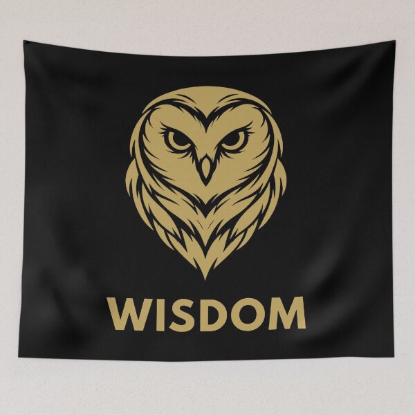 Item preview, Wisdom Owl Symbol Minimal Gold Owl Emblem Knowledge and Insight Design designed and sold by Pillar8.