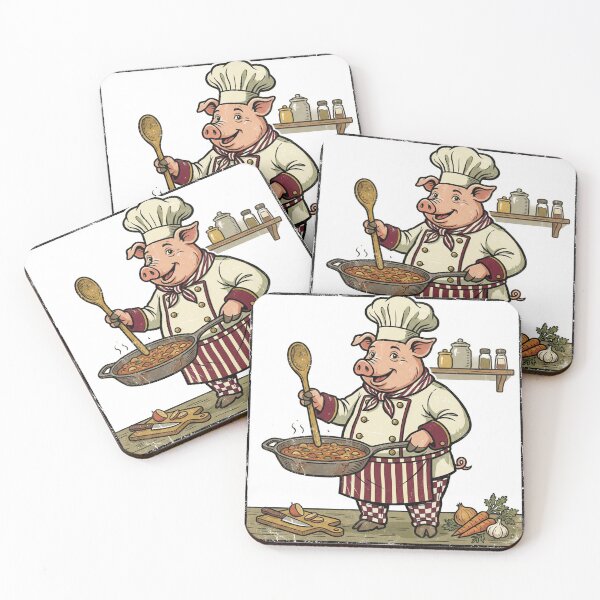 Item preview, Retro Pig Chef in Rustic Kitchen designed and sold by pictranoosa.