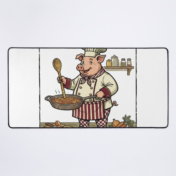 Item preview, Retro Pig Chef in Rustic Kitchen designed and sold by pictranoosa.
