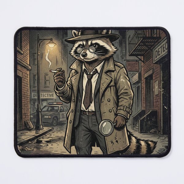 Item preview, Classic Raccoon Detective Noir designed and sold by pictranoosa.