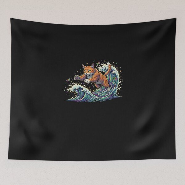 Item preview, Japanese Cat Great Wave Mardi Gras Festival Art designed and sold by CHIFOUR4.