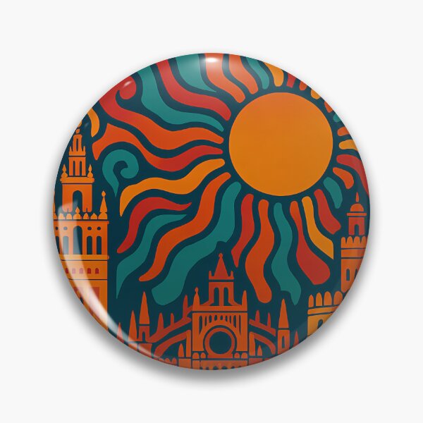 Item preview, Trippy Psychedelic Poster of Seville | Neon Giralda & Alcázar Skyline | Surreal Spanish Cityscape Art designed and sold by PaintedPixels01.