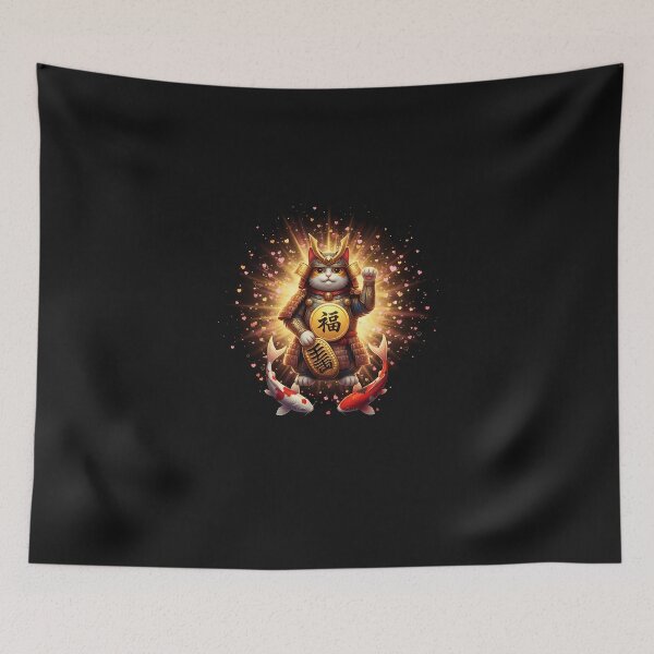 Item preview, Golden Samurai Lucky Cat Valentine Japanese Fortune Art designed and sold by CHIFOUR4.