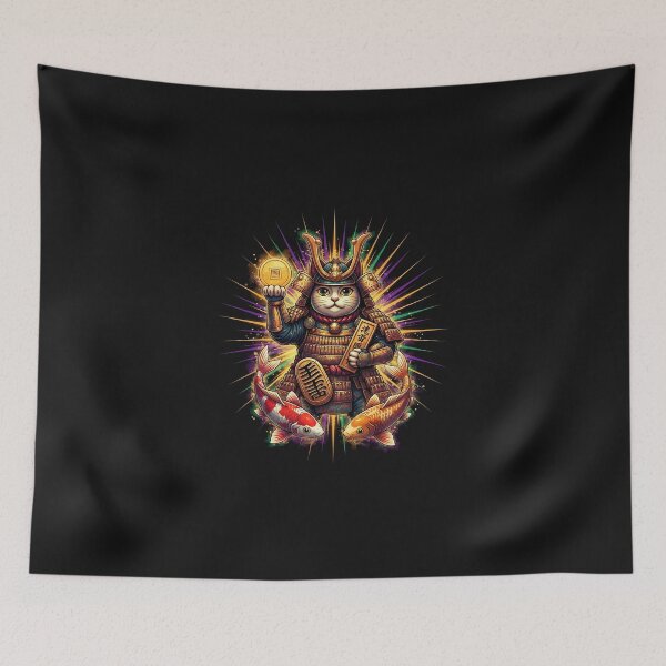 Item preview, Golden Samurai Lucky Cat Mardi Gras Festival Art designed and sold by CHIFOUR4.