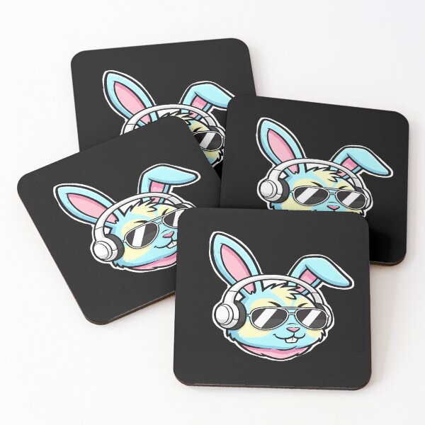 Item preview, Cool Blue DJ Bunny Head With Sunglasses designed and sold by Dakson Design - Fantasy Art.