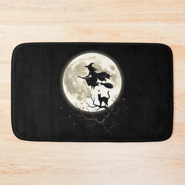 Item preview, Flying Witch Moonlight – Spooky Cat Art designed and sold by CHIFOUR4.