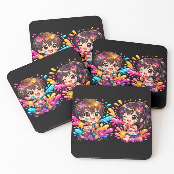 Item preview, Kawaii Chibi colour festival Splash – Cute Anime Pichkari Sticker designed and sold by CutePearlStudio.